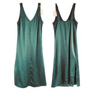 Mus & Bombon Emerald Satin Maxi Dress NWT